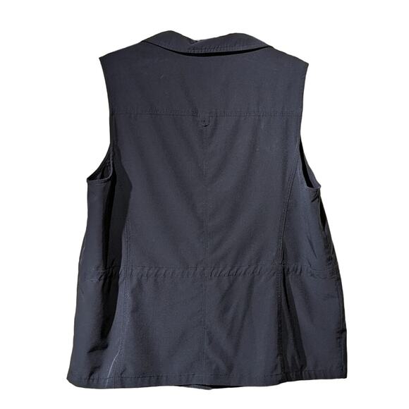 Zenergy by Chico's Navy Snap Front Active Drawstring Vest Womens Sz 2 (M 12-14) - Picture 2 of 12